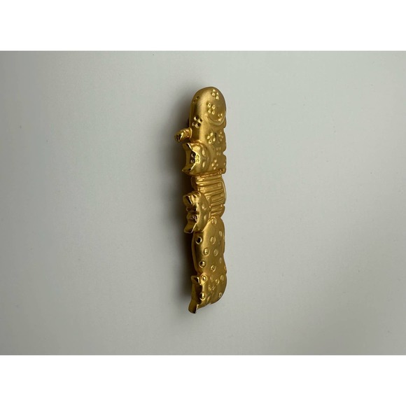 Unbranded Matte Gold Tone Kitty Cats Brooch - Picture 3 of 7